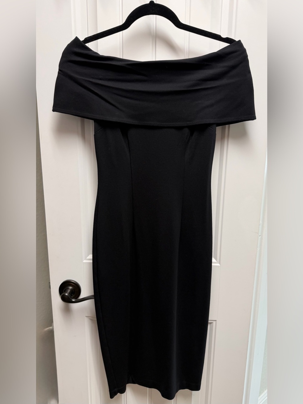 Gianni Bini Black One-Shoulder Foldover Dress